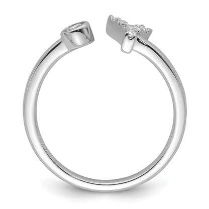 14k White Gold 1/8 Ct. Lab Grown Diamond VS/SI+ G+ Initial Y Adjustable Ring