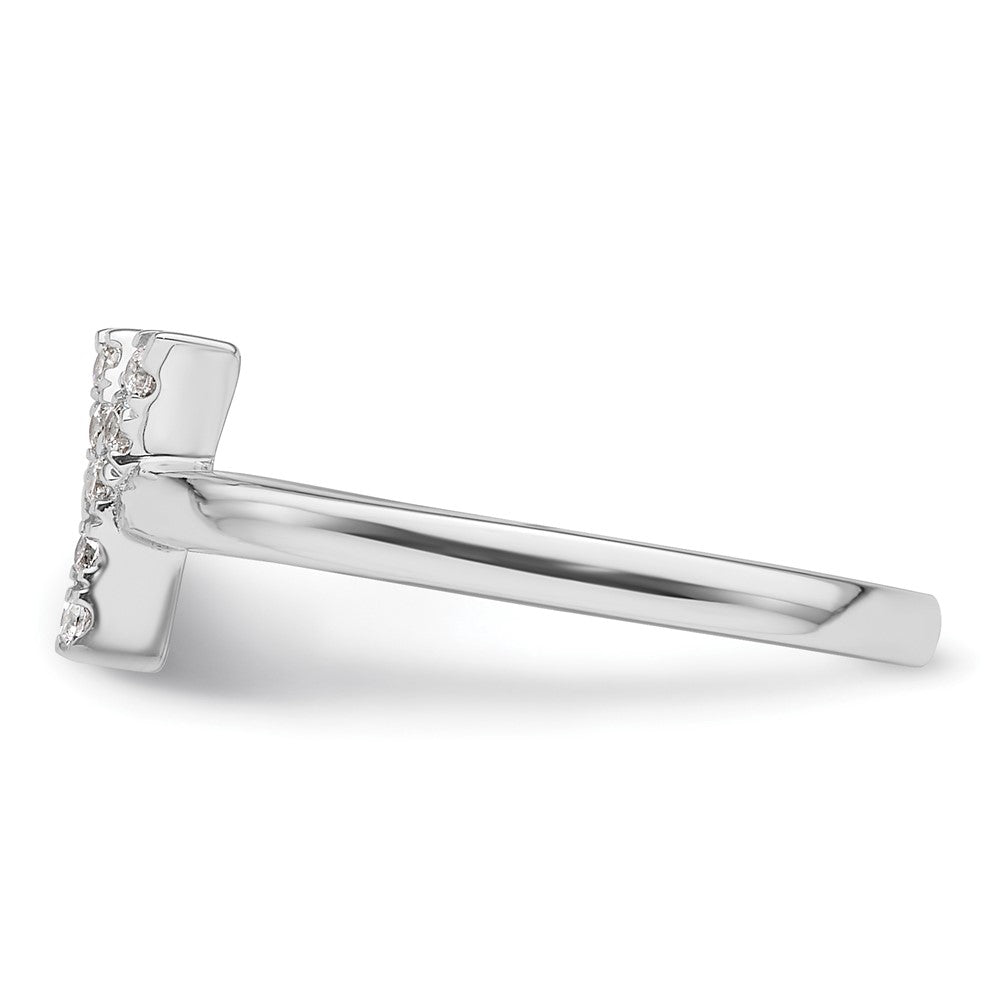 14k White Gold 1/8 Ct. Lab Grown Diamond VS/SI+ G+ Initial Y Adjustable Ring