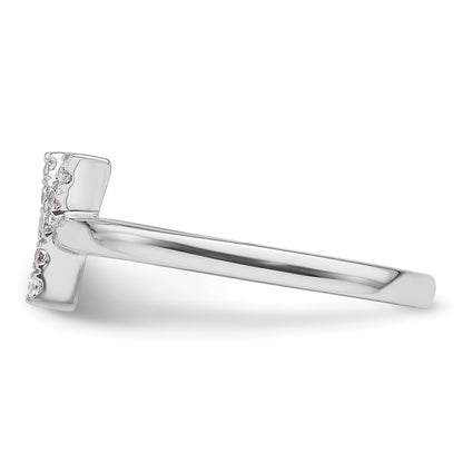 14k White Gold 1/8 Ct. Lab Grown Diamond VS/SI+ G+ Initial Y Adjustable Ring