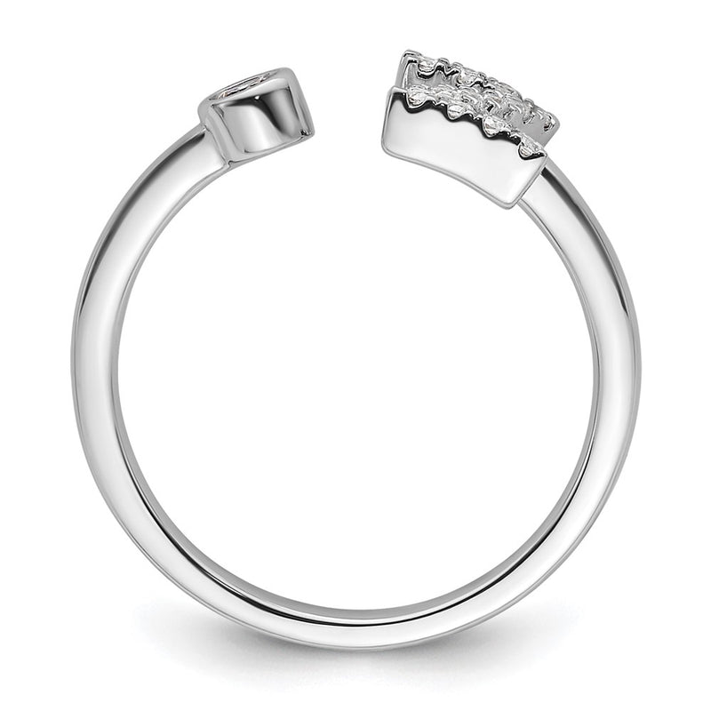14k White Gold 1/5 Ct. Lab Grown Diamond VS/SI+ G+ Initial Z Adjustable Ring