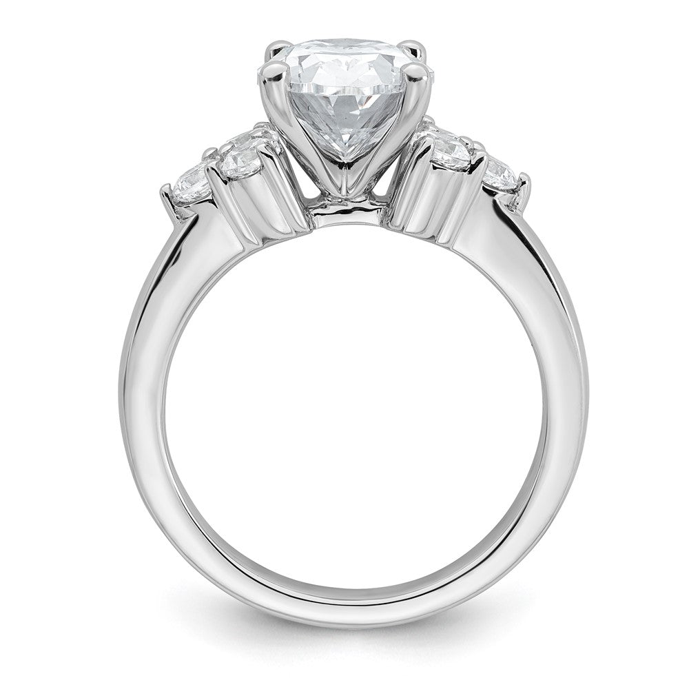 14K White Gold 3 carat Certified Lab Grown Diamond VS/SI+ G+ Oval Complete Three Stone Engagement Ring