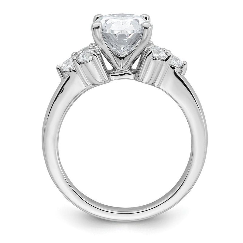 14K White Gold 3 carat Certified Lab Grown Diamond VS/SI+ G+ Oval Complete Three Stone Engagement Ring
