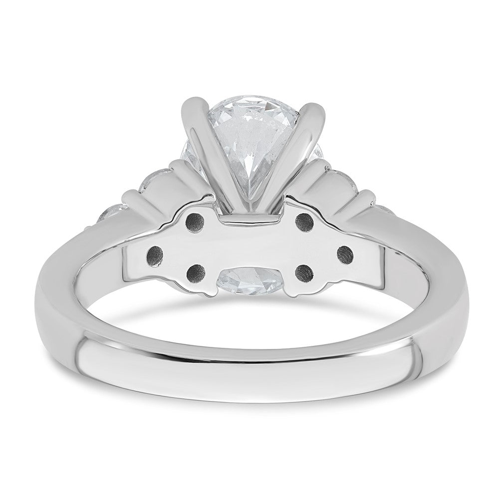 14K White Gold 3 carat Certified Lab Grown Diamond VS/SI+ G+ Oval Complete Three Stone Engagement Ring