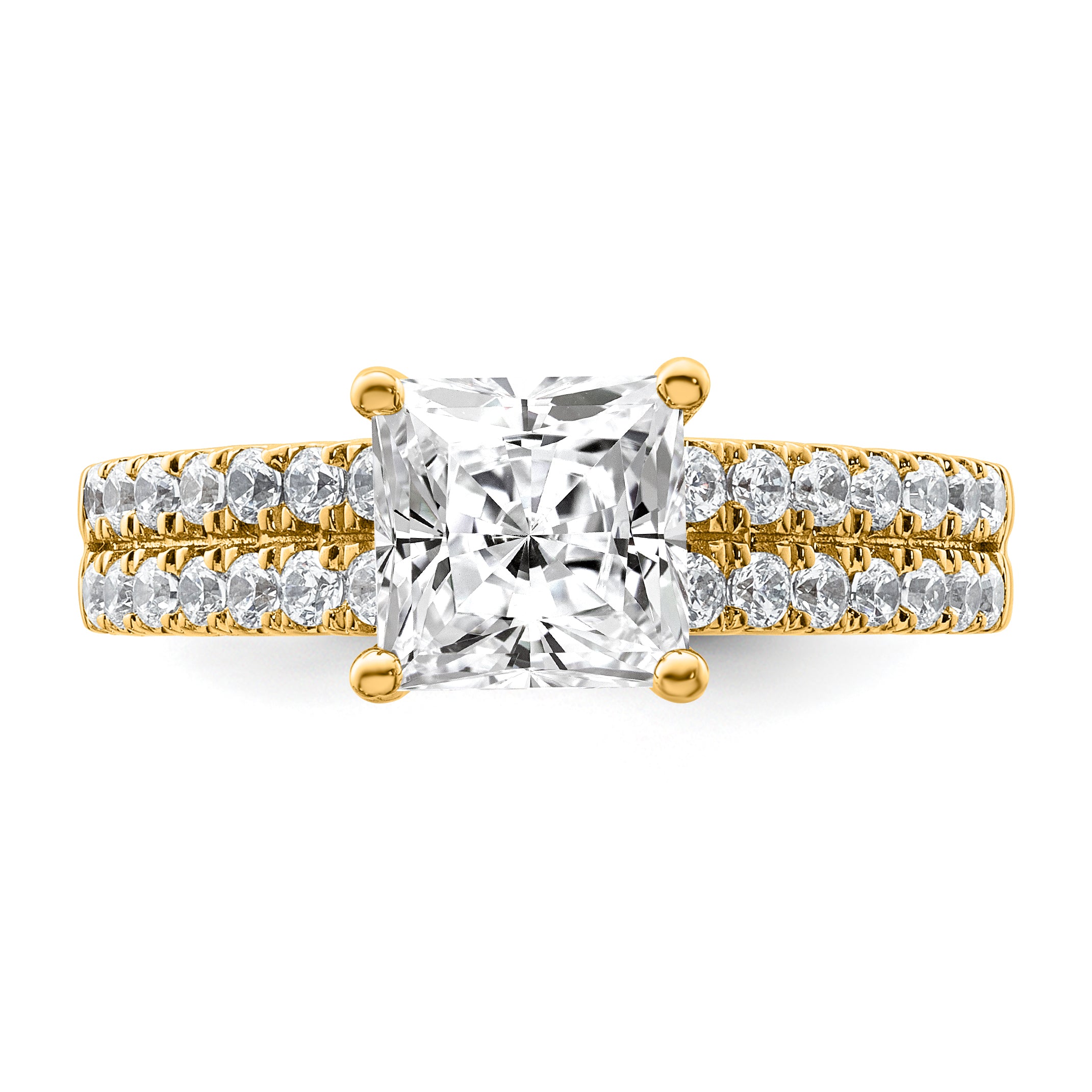 14K Two Tone Vs/Si Fgh Certified Lab Grown Princess Diamond Ring (Size 7 Only)