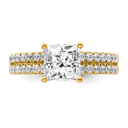 14K Two Tone Vs/Si Fgh Certified Lab Grown Princess Diamond Ring (Size 7 Only)