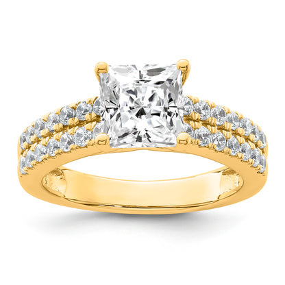 14K Two Tone Vs/Si Fgh Certified Lab Grown Princess Diamond Ring (Size 7 Only)
