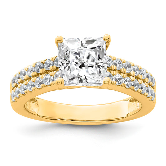 14K Two Tone Vs/Si Fgh Certified Lab Grown Princess Diamond Ring (Size 7 Only)