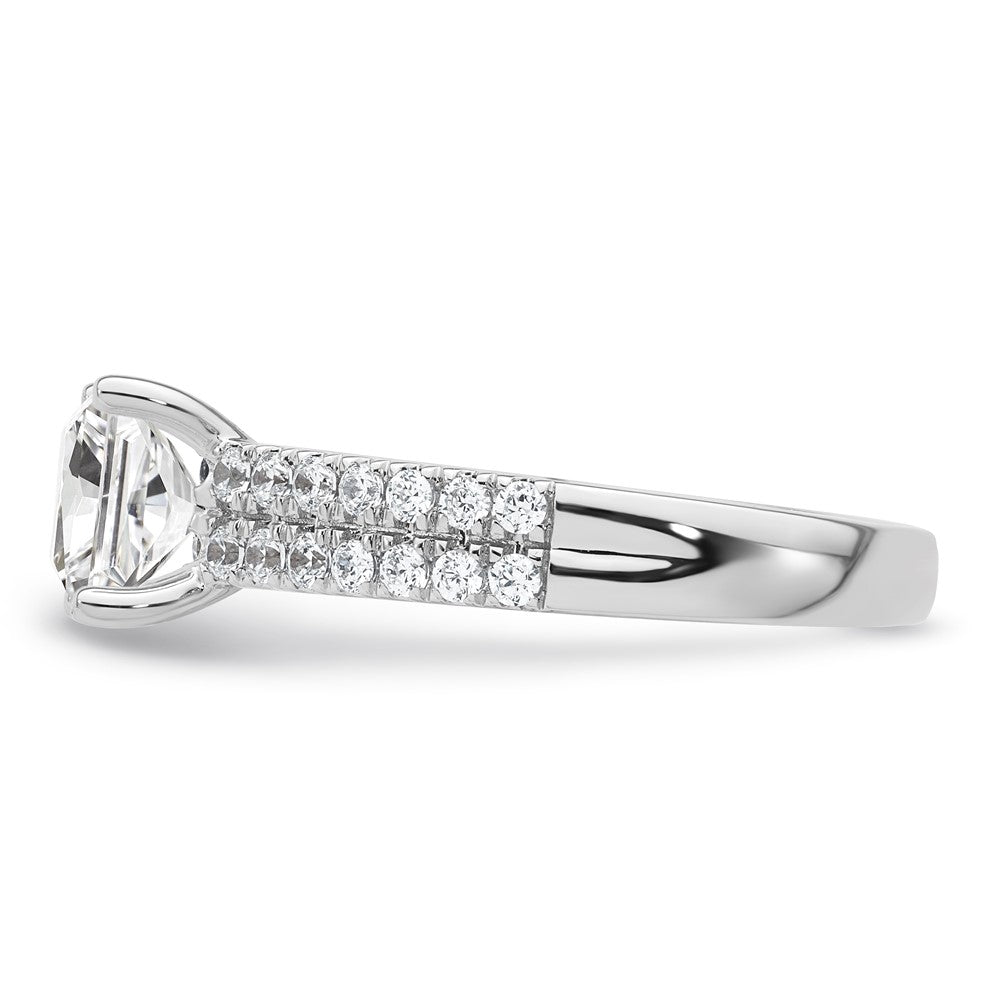 14K White Gold 2 carat Certified Lab Grown Diamond VS/SI+ G+ Princess Complete Engagement Ring
