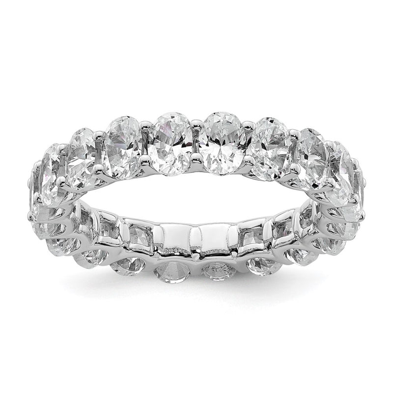 14k White Gold 14KW Oval Lab Grown Diamond VS/SI+ G+ Eternity Band Ring