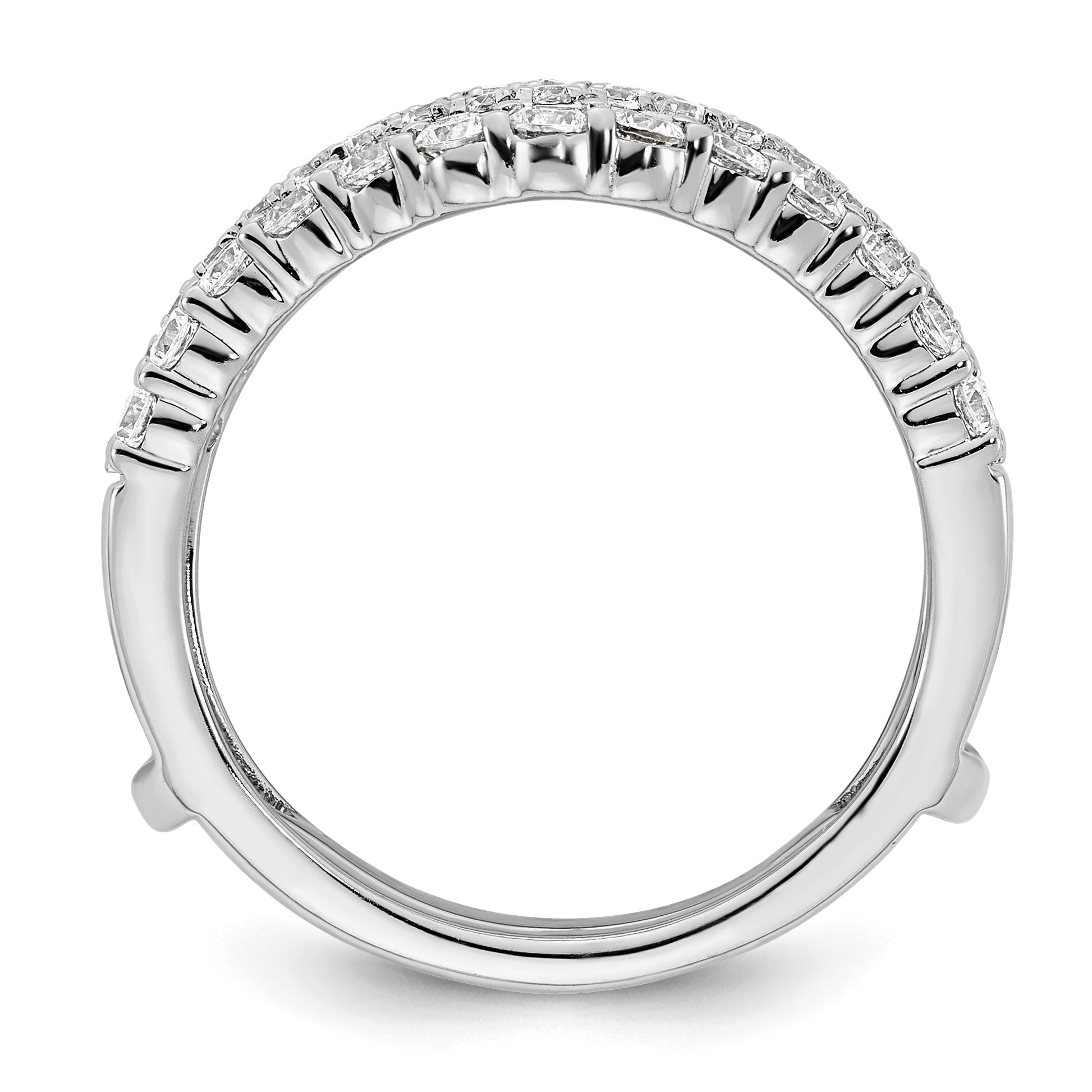 14k White Gold 1 1/4 Ct. Lab Grown Diamond VS/SI+ G+ Double Row Ring Guard