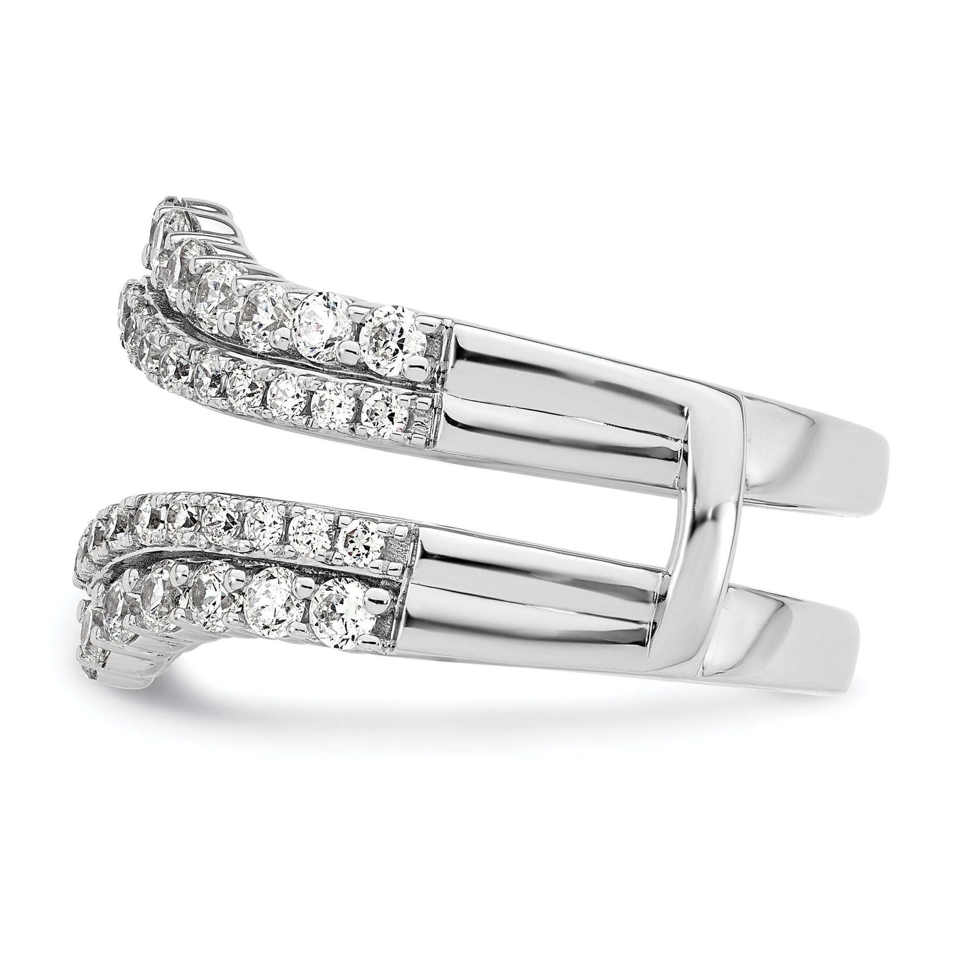 14k White Gold 1 1/4 Ct. Lab Grown Diamond VS/SI+ G+ Double Row Ring Guard