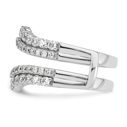 14k White Gold 1 1/4 Ct. Lab Grown Diamond VS/SI+ G+ Double Row Ring Guard