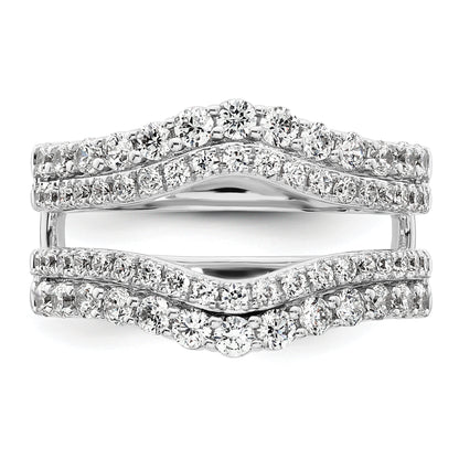 14k White Gold 1 1/4 Ct. Lab Grown Diamond VS/SI+ G+ Double Row Ring Guard
