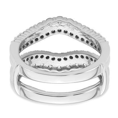14k White Gold 1 1/4 Ct. Lab Grown Diamond VS/SI+ G+ Double Row Ring Guard