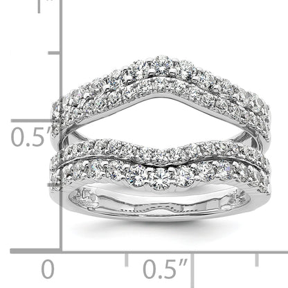14k White Gold 1 1/4 Ct. Lab Grown Diamond VS/SI+ G+ Double Row Ring Guard