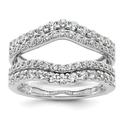 14k White Gold 1 1/4 Ct. Lab Grown Diamond VS/SI+ G+ Double Row Ring Guard
