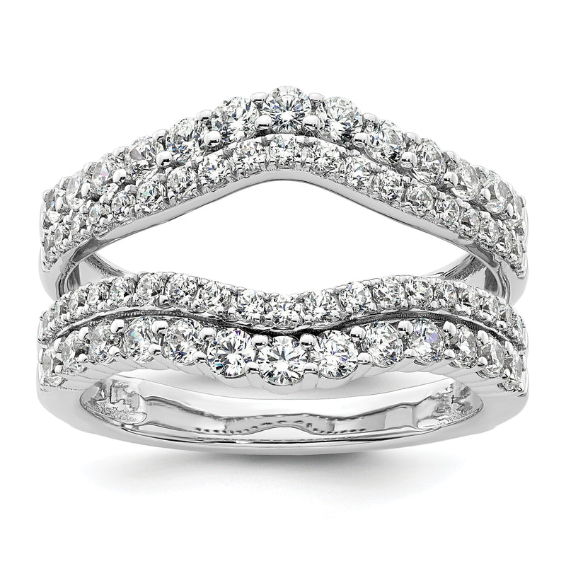 14k White Gold 1 1/4 Ct. Lab Grown Diamond VS/SI+ G+ Double Row Ring Guard