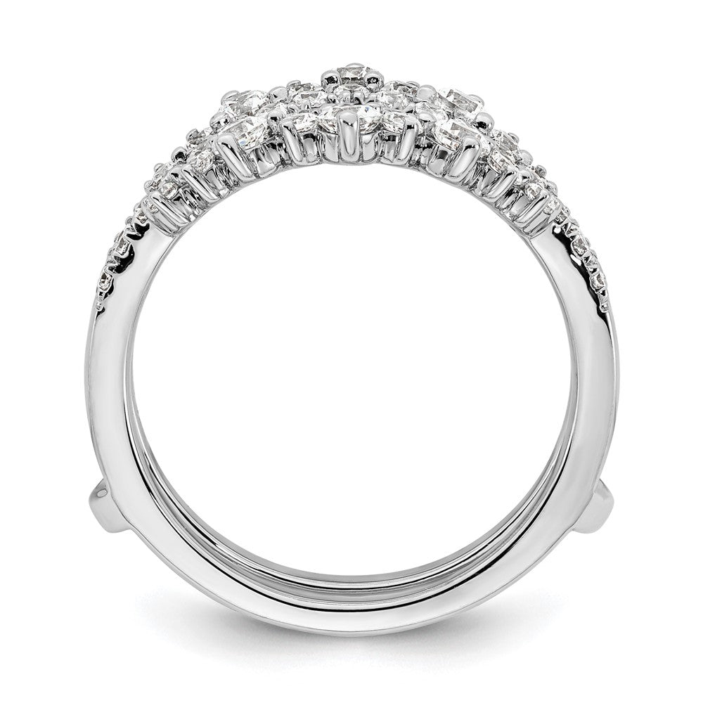 14k White Gold 1 Ct. Lab Grown Diamond VS/SI+ G+ Double Row Ring Guard