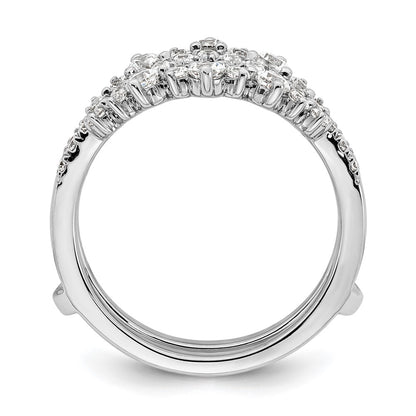 14k White Gold 1 Ct. Lab Grown Diamond VS/SI+ G+ Double Row Ring Guard