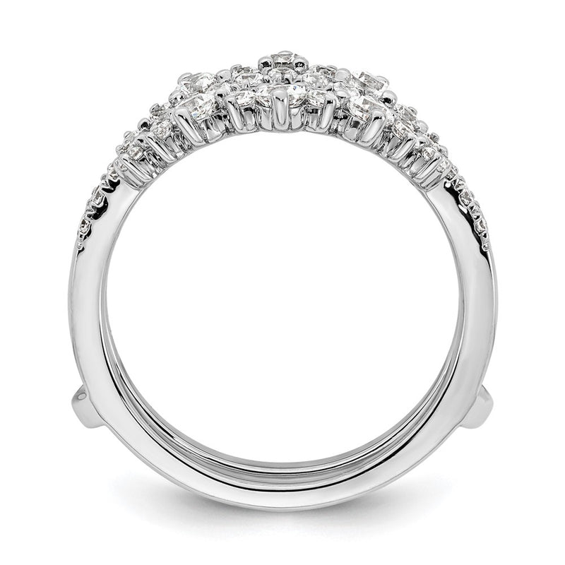 14k White Gold 1 Ct. Lab Grown Diamond VS/SI+ G+ Double Row Ring Guard