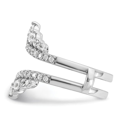14k White Gold 1 Ct. Lab Grown Diamond VS/SI+ G+ Double Row Ring Guard