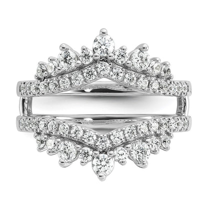 14k White Gold 1 Ct. Lab Grown Diamond VS/SI+ G+ Double Row Ring Guard