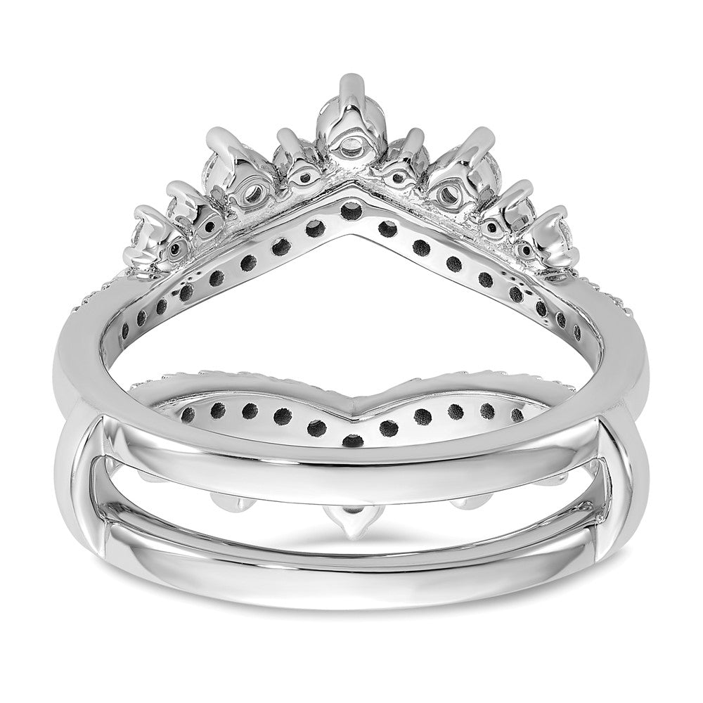 14k White Gold 1 Ct. Lab Grown Diamond VS/SI+ G+ Double Row Ring Guard