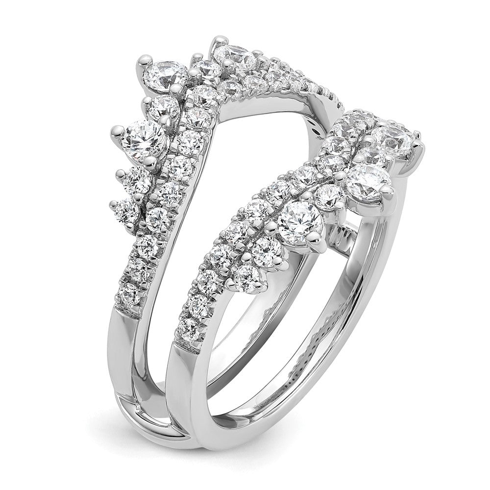 14k White Gold 1 Ct. Lab Grown Diamond VS/SI+ G+ Double Row Ring Guard