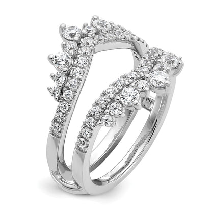 14k White Gold 1 Ct. Lab Grown Diamond VS/SI+ G+ Double Row Ring Guard