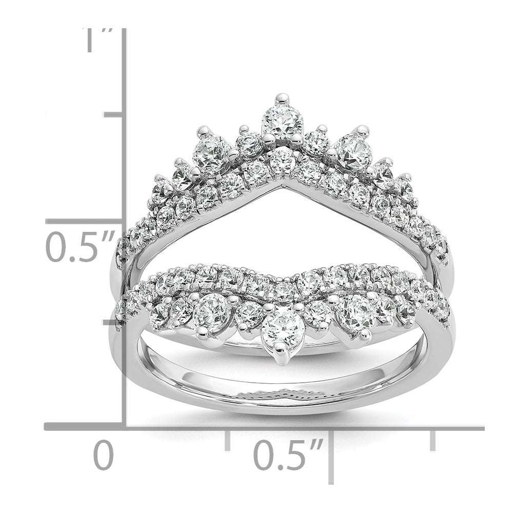 14k White Gold 1 Ct. Lab Grown Diamond VS/SI+ G+ Double Row Ring Guard