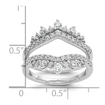 14k White Gold 1 Ct. Lab Grown Diamond VS/SI+ G+ Double Row Ring Guard