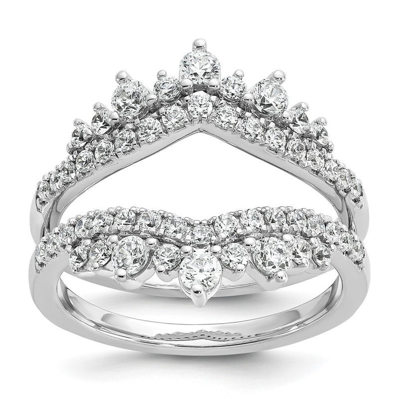 14k White Gold 1 Ct. Lab Grown Diamond VS/SI+ G+ Double Row Ring Guard