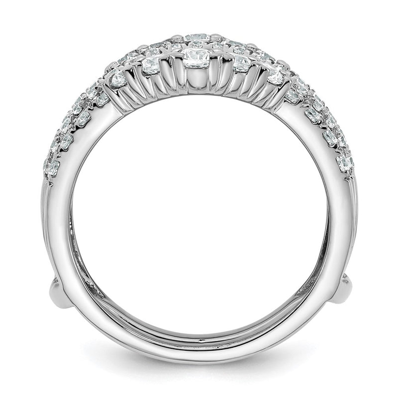 14k White Gold 1 1/4 Ct. Lab Grown Diamond VS/SI+ G+ Double Row Ring Guard