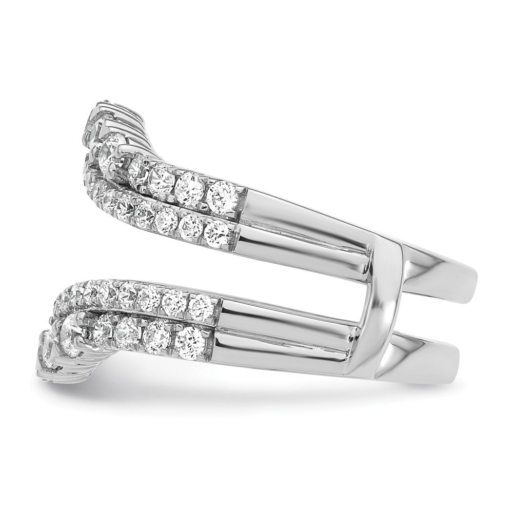 14k White Gold 1 1/4 Ct. Lab Grown Diamond VS/SI+ G+ Double Row Ring Guard