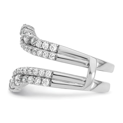 14k White Gold 1 1/4 Ct. Lab Grown Diamond VS/SI+ G+ Double Row Ring Guard