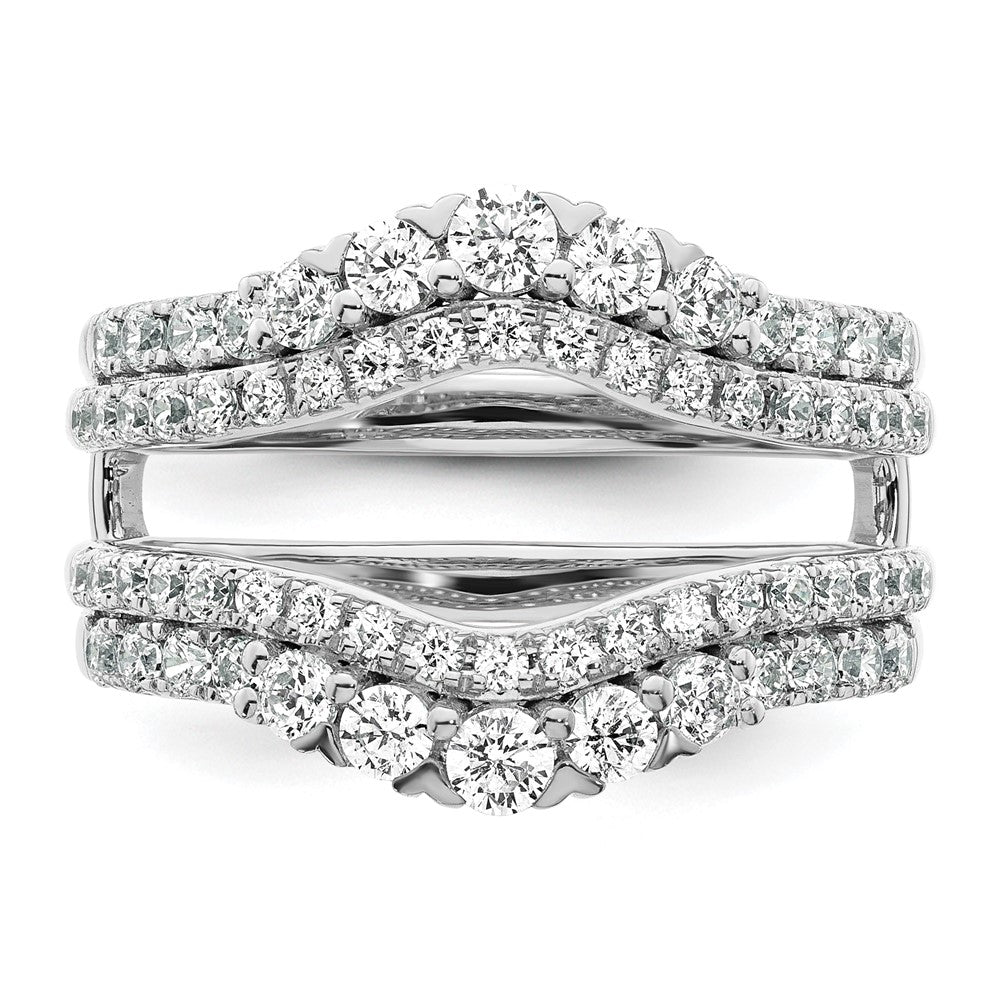 14k White Gold 1 1/4 Ct. Lab Grown Diamond VS/SI+ G+ Double Row Ring Guard