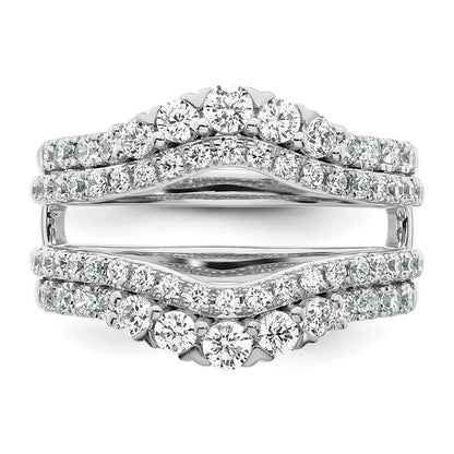 14k White Gold 1 1/4 Ct. Lab Grown Diamond VS/SI+ G+ Double Row Ring Guard