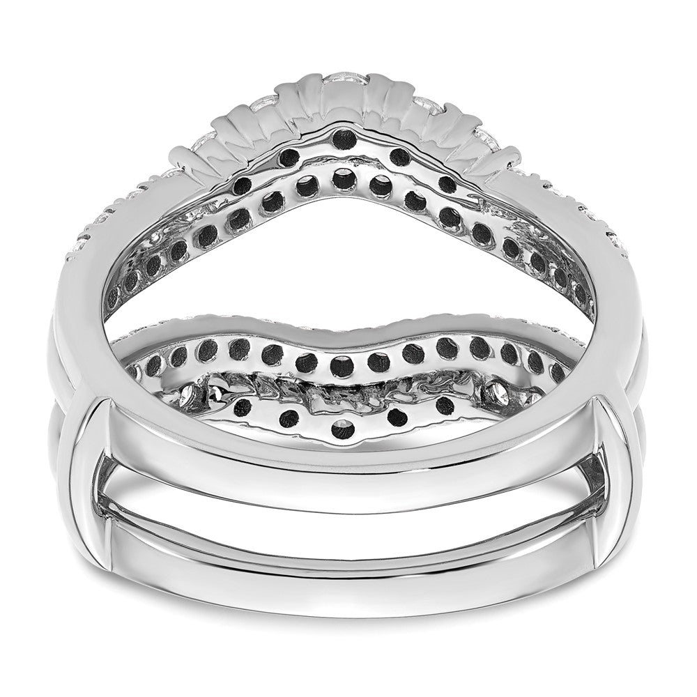 14k White Gold 1 1/4 Ct. Lab Grown Diamond VS/SI+ G+ Double Row Ring Guard