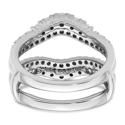 14k White Gold 1 1/4 Ct. Lab Grown Diamond VS/SI+ G+ Double Row Ring Guard