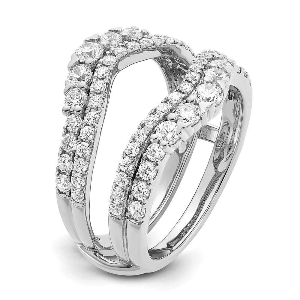 14k White Gold 1 1/4 Ct. Lab Grown Diamond VS/SI+ G+ Double Row Ring Guard