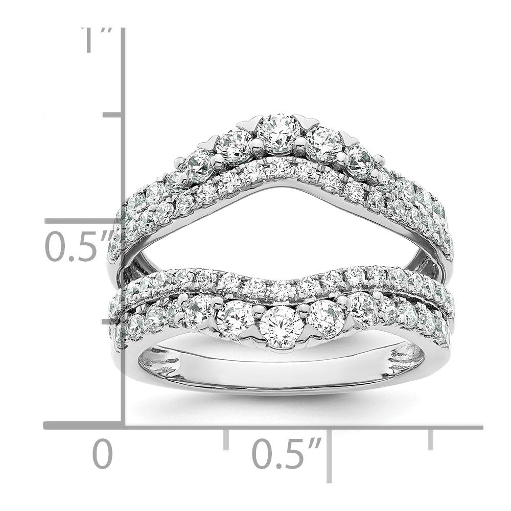 14k White Gold 1 1/4 Ct. Lab Grown Diamond VS/SI+ G+ Double Row Ring Guard