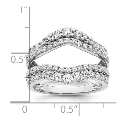 14k White Gold 1 1/4 Ct. Lab Grown Diamond VS/SI+ G+ Double Row Ring Guard