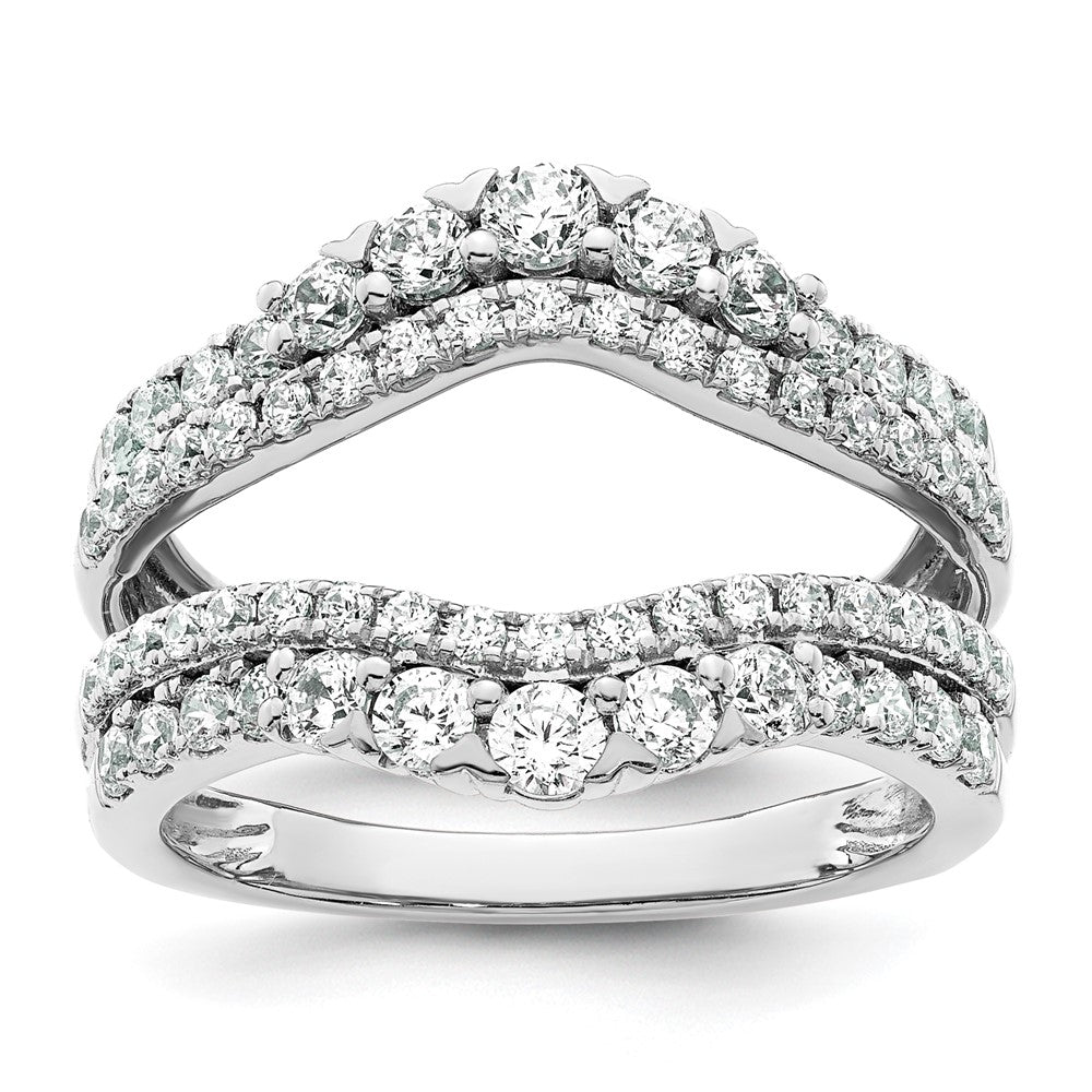 14k White Gold 1 1/4 Ct. Lab Grown Diamond VS/SI+ G+ Double Row Ring Guard