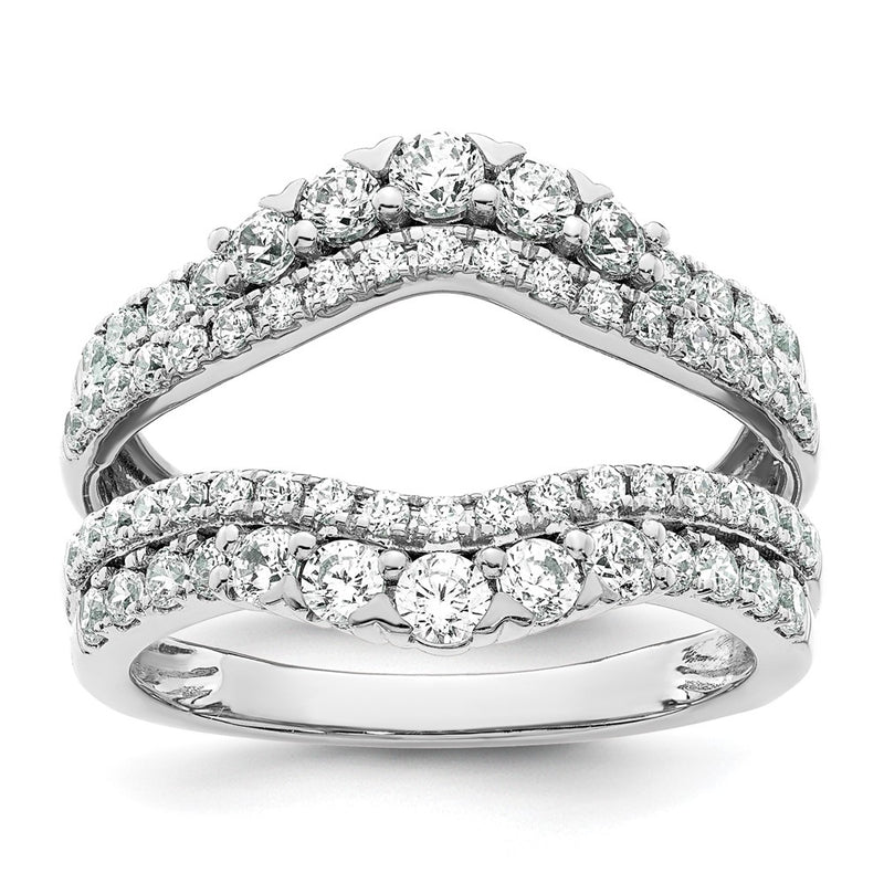14k White Gold 1 1/4 Ct. Lab Grown Diamond VS/SI+ G+ Double Row Ring Guard