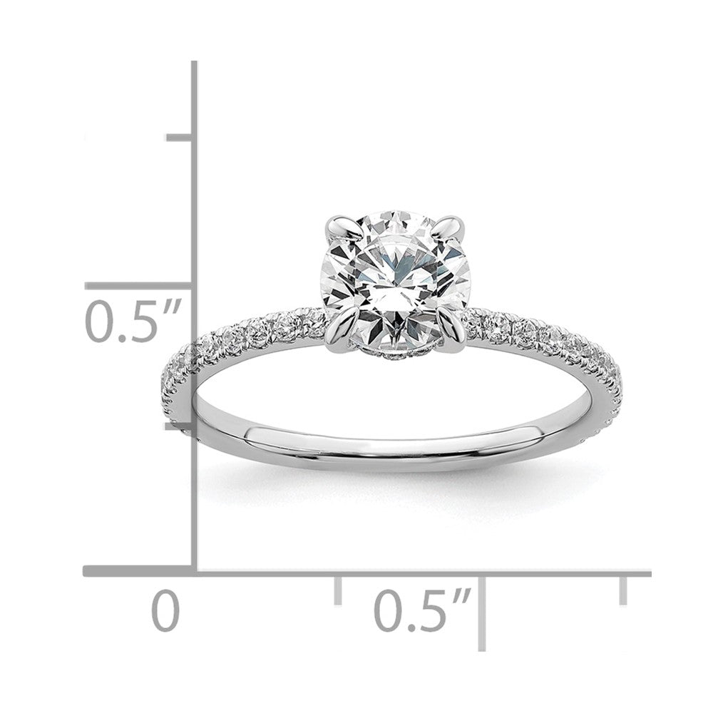 14k White Gold 1 1/3 Ct. Lab Grown Diamond VS/SI+ G+ Flair Round Engagement Ring