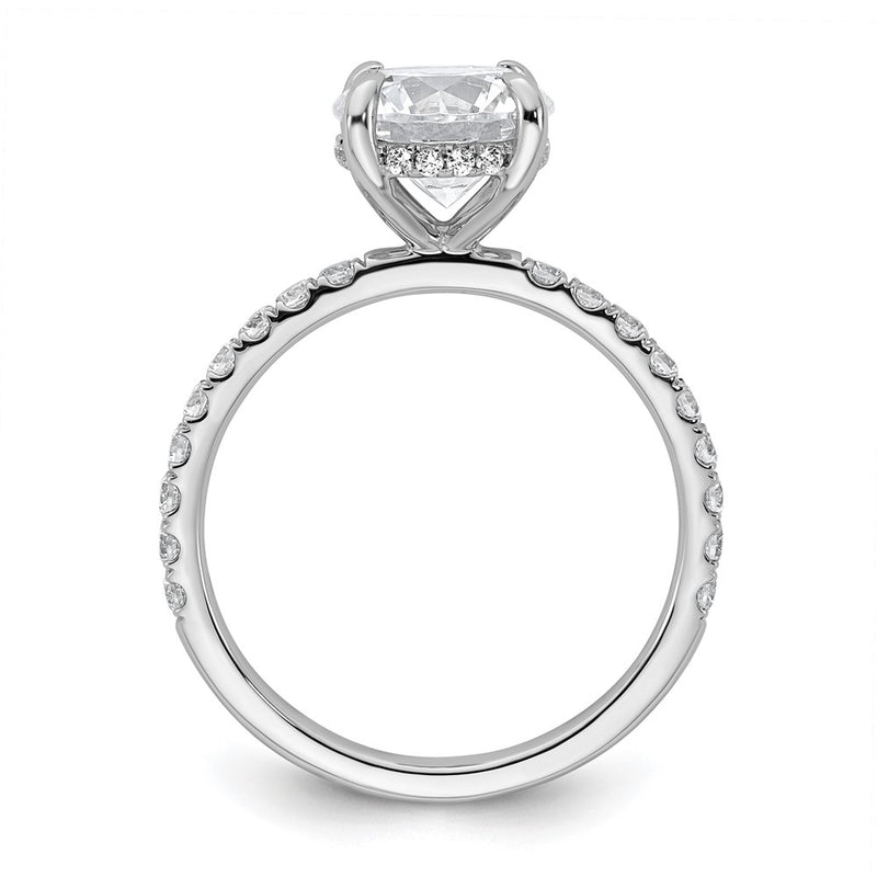14k White Gold 3/8 Ct. Lab Grown Diamond VS/SI+ G+ 2 Ct. center Flair Round Engagement Ring