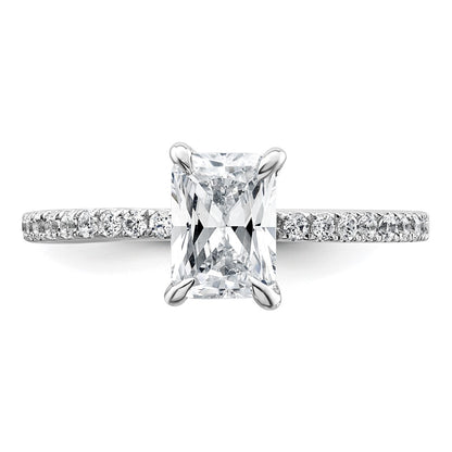 14k White Gold 3/8 Ct. Lab Grown Diamond VS/SI+ G+ 1 Ct. center Flair Round Engagement Ring