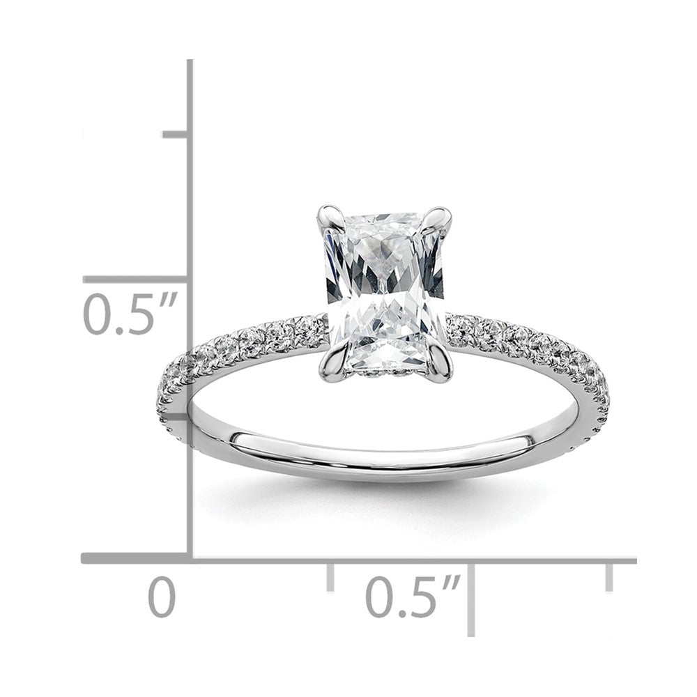 14k White Gold 3/8 Ct. Lab Grown Diamond VS/SI+ G+ 1 Ct. center Flair Round Engagement Ring