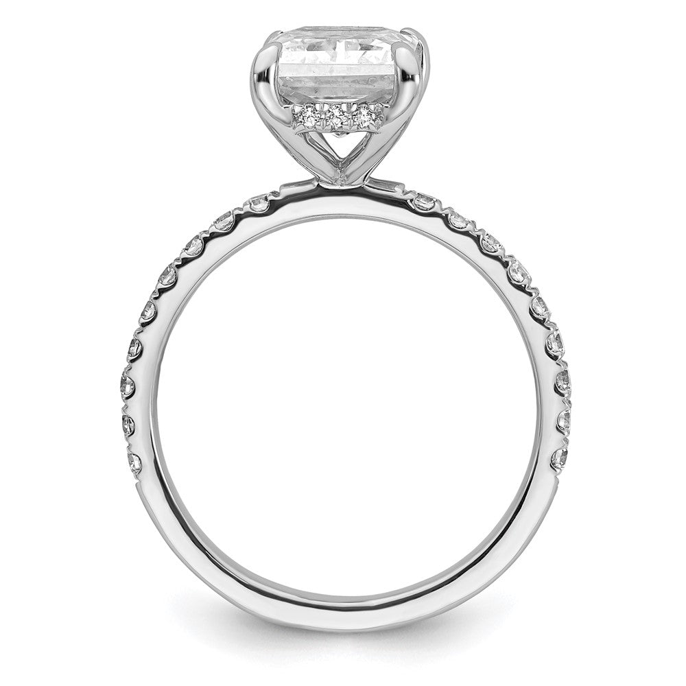 14K White Gold Lab Grown Diamond VS/SI FGH Flair Radiant Comp Engagement Ring