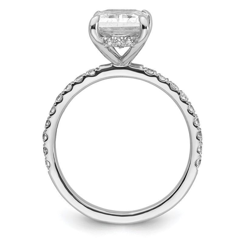 14K White Gold Lab Grown Diamond VS/SI FGH Flair Radiant Comp Engagement Ring